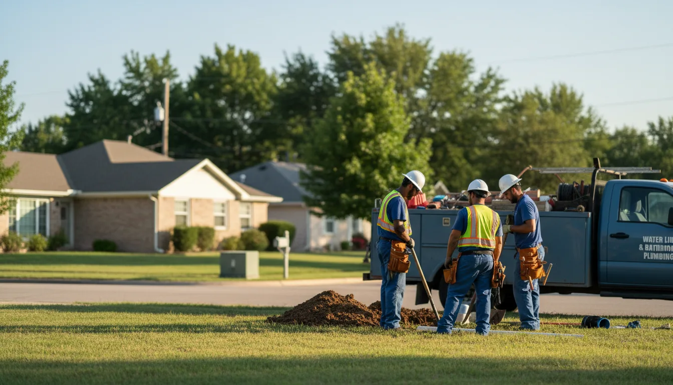 Residential water line and bathroom plumbing service in Dumont, IA